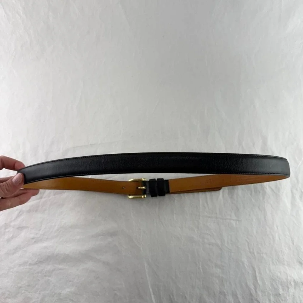 Coach Men's 6600 Black Gloved Tanned Cowhide Solid Brass Belt Sz 40 Old Money